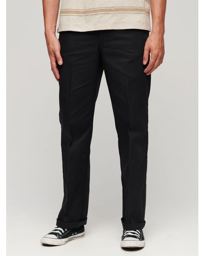 Superdry Straight Chino Trousers - Black