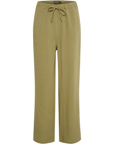 Soaked In Luxury Camile Plain Flared Trousers - Green