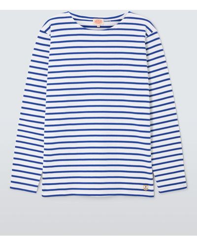 Armor Lux Breton Long Sleeve Stripe Shirt - Blue