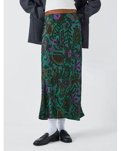 Velvet By Graham & Spencer Kaiya Abstract Print Midi Skirt - Green