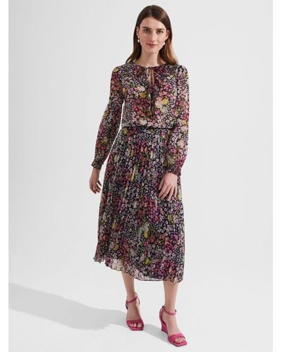 Hobbs Losie Floral Print Midi Skirt - Multicolour