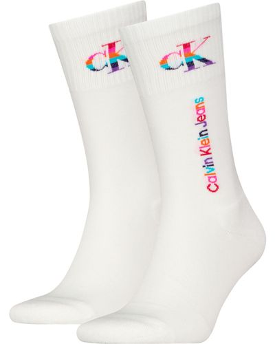Calvin Klein Pride Crew Socks - White