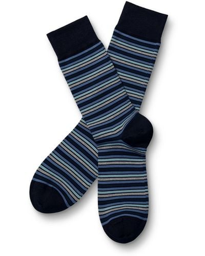 Charles Tyrwhitt Melange Stripe Socks - Blue