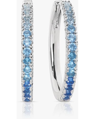 Sif Jakobs Jewellery Ellera Grande Gradient Cubic Zirconia Hoop Earrings - Blue