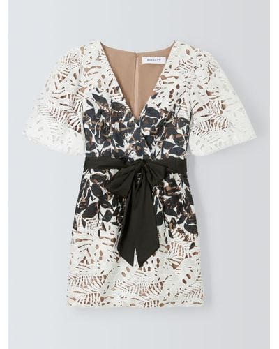 Elliatt Starlight Floral Lace Mini Dress - White