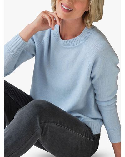 Pure Collection Lofty Cashmere Rib Back Detail Jumper - Blue