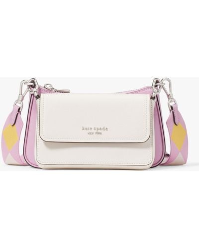 Kate Spade Double Up Leather Cross Body Bag - Pink