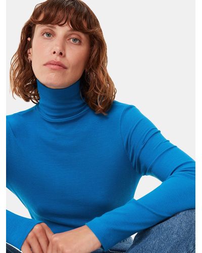 Whistles Essential Ribbed Polo Top - Blue