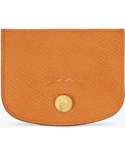 Longchamp Épure Leather Card Holder - Orange