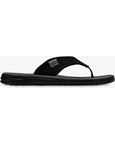 Hey Dude Sami Recycled Leather T-bar Sandals - Black