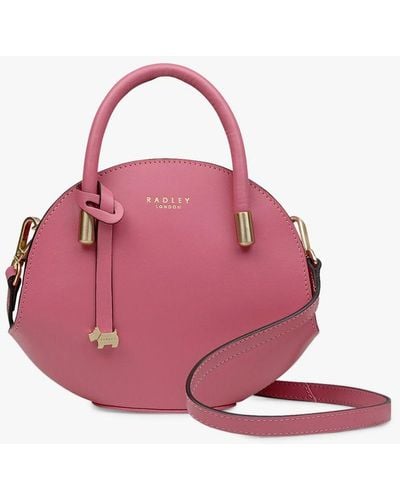 Radley Royal Ascot Leather Small Grab Bag - Pink