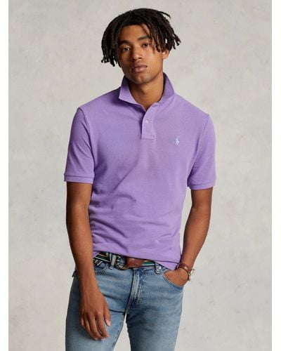 Ralph Lauren Polo Short Sleeve Custom Slim Fit Polo Shirt - Purple