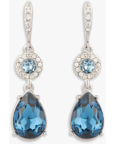 Susan Caplan Vintage Givenchy Swarovski Crystals Drop Earrings - Blue