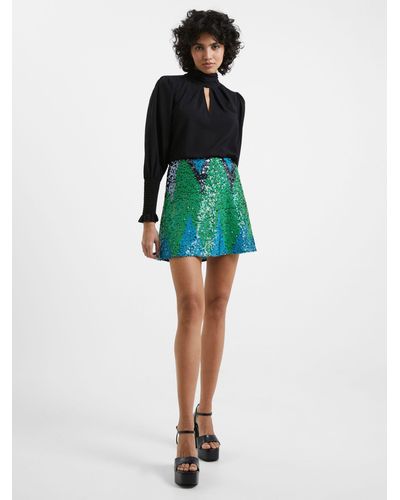 French Connection Emin Embellished Mini Skirt - Green