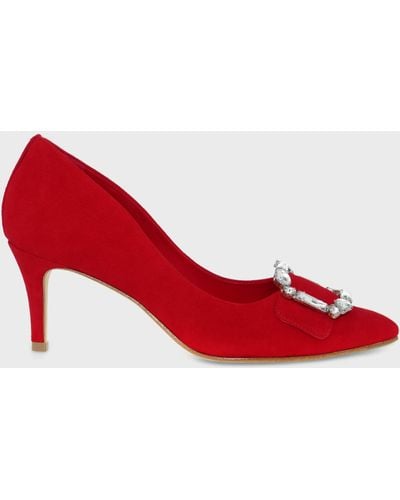 Hobbs Lucinda Leather Court Shoes - Red