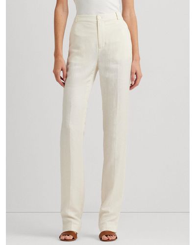 Ralph Lauren Lauren Yonya Linen Blend Twill Trousers - White