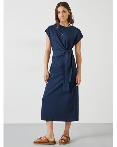 Hush Trinny Midi Cotton Jersey Dress - Blue