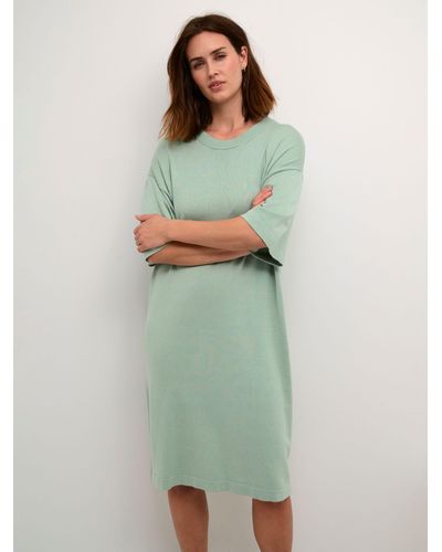Kaffe Fenia Knitted Midi Dress - Green