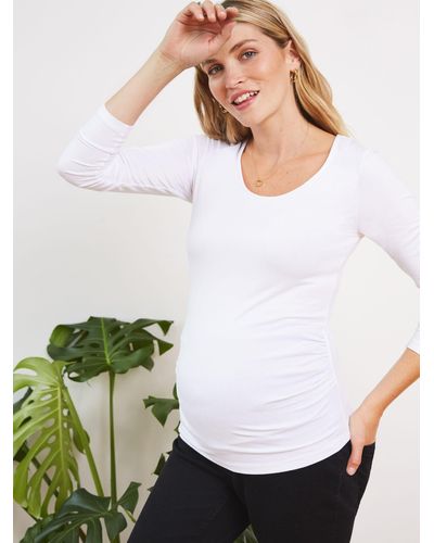 Isabella Oliver Lenzingtm Ecoverotm Maternity Scoop Top - White