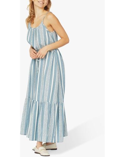 Sisters Point Inga Striped Summer Maxi Dress - Blue