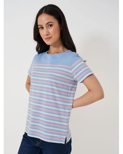 Crew Breton Striped Cotton Jersey T-shirt - Blue