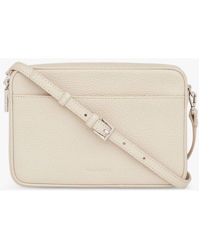 Whistles Carmen Double Pouch Leather Cross Body Bag - Natural