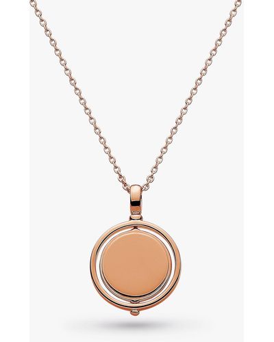 Kit Heath Personalised Spinning Round Pendant Necklace - Metallic