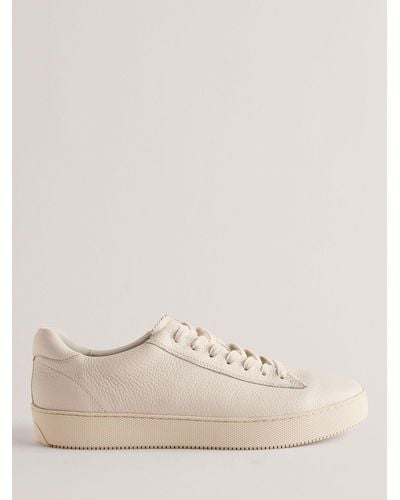Ted Baker Leather Pebble Trainers - Natural