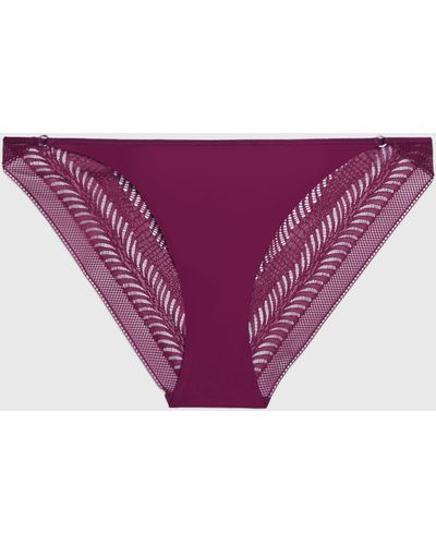 Calvin Klein Lace Back Bikini Knickers - Purple