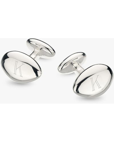 Kit Heath Personalised Sterling Silver Tumble Cufflinks - Metallic