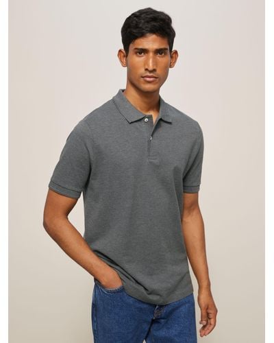 John Lewis Supima Cotton Jersey Polo Shirt - Grey