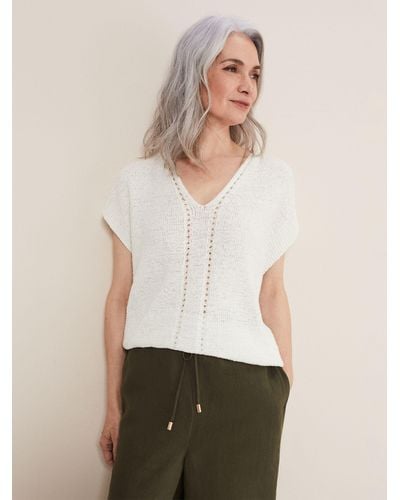 Phase Eight Alana Textured Knit - Natural
