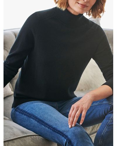 Pure Collection Cashmere Roll Neck Jumper - Black