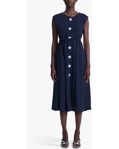 James Lakeland Button Front Dress - Blue