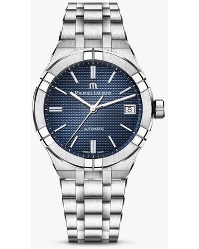 Maurice Lacroix Ai6007-ss002-430-1 Aikon Automatic Date Bracelet Strap Watch - Blue