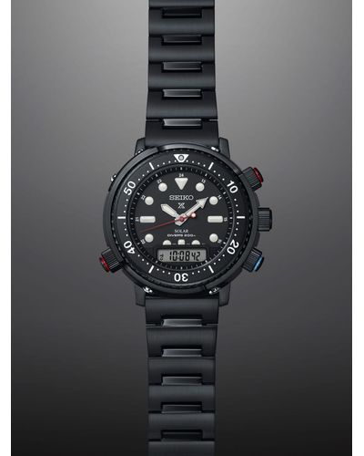 Seiko Snj037p1 Prospex Limited Edition Commando Arnie Hybrid Diver's Bracelet Strap Watch - Black