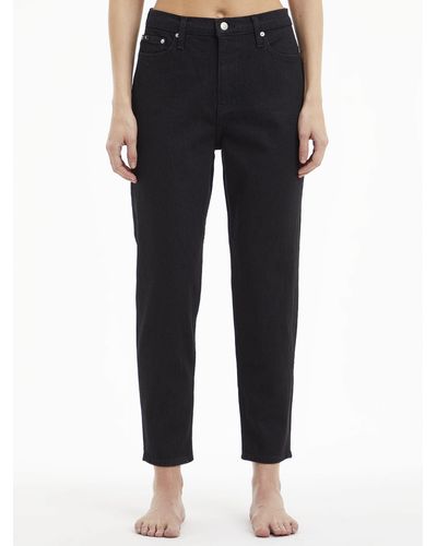 Calvin Klein Mom Fit Cropped Jeans - Black