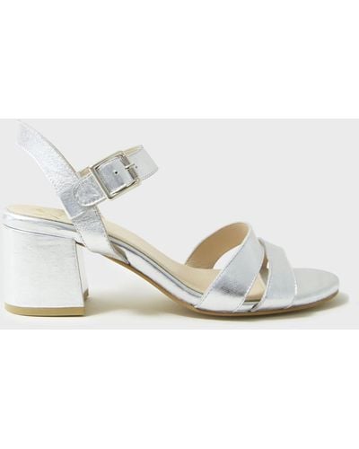 Crew Leather Double Strap Sandals - White