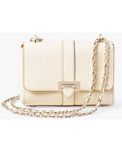 Aspinal of London Lottie Small Pebble Leather Shoulder Bag - White