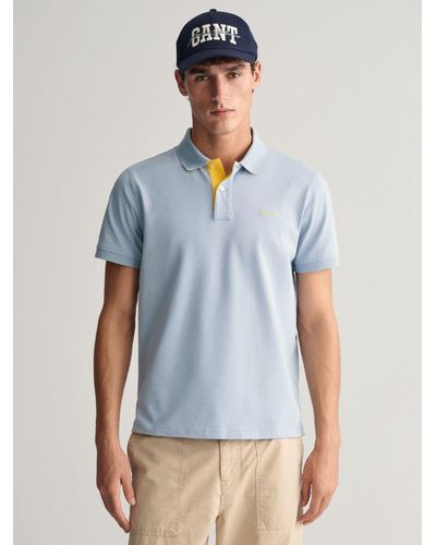 GANT Contrast Pique Polo Shirt - Blue