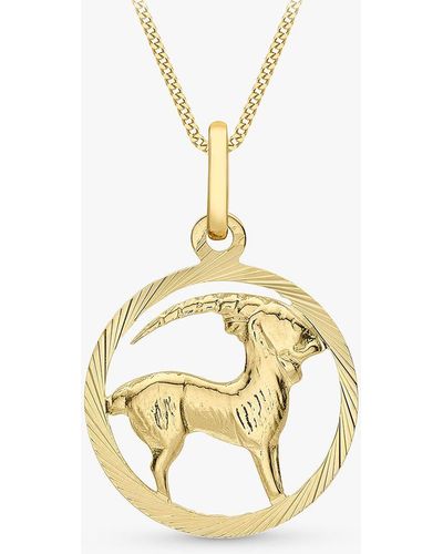 Ib&b 9ct Yellow Gold Zodiac Necklace - Metallic