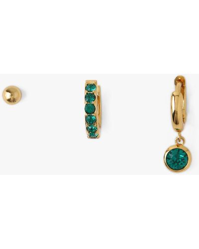 Orelia Swarovski Emerald Ear Party Earrings - Multicolour