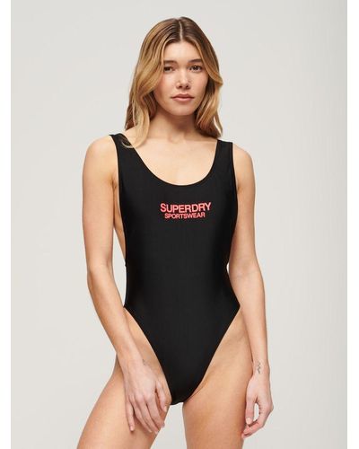 Superdry Elastic Scoop Back Swimsuit - Black
