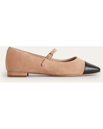 Boden Mary Jane Suede Flats - Natural