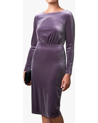 Pure Collection Velour Dress - Purple
