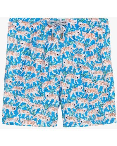 Trotters Tiger Swim Shorts - Blue