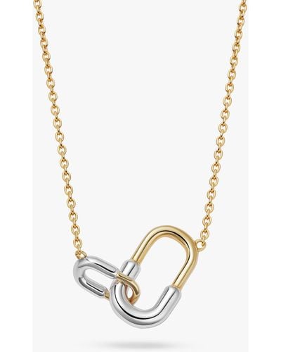 Astley Clarke Aurora U-hoop Link 18ct Yellow Gold & Sterling Silver Pendant Necklace - Metallic