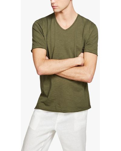 Sisley Slim Fit V-neck T-shirt - Green