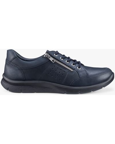Hotter Finn Sport Style Leather Shoes - Blue