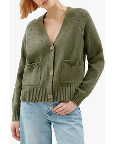 Albaray Relaxed Cotton Cardigan - Green